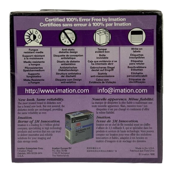 Imation 1.44 MB 2HD 3.5 in Floppy Diskettes 3 Boxes of 10 each Formated NEW - Picture 3 of 6